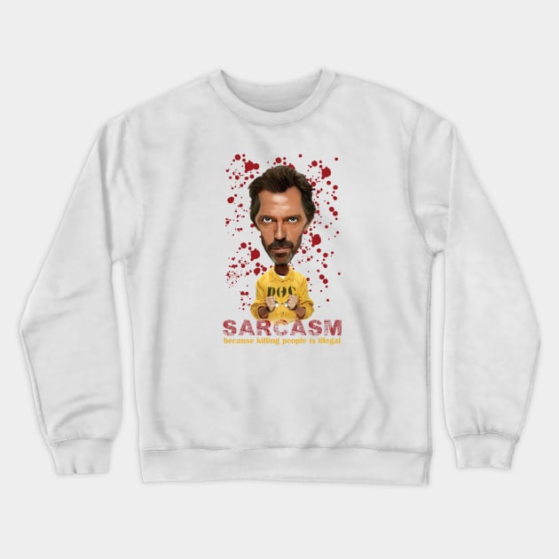 Caricature of Dr.House Crewneck Sweatshirt by Ovibos